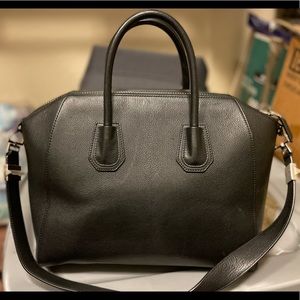 Large Black Genuine Leather Givenchy tote.
